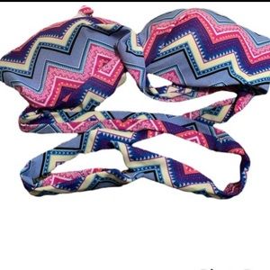 Victoria’s Secret PINK chevron wrap push up bikini top size Medium